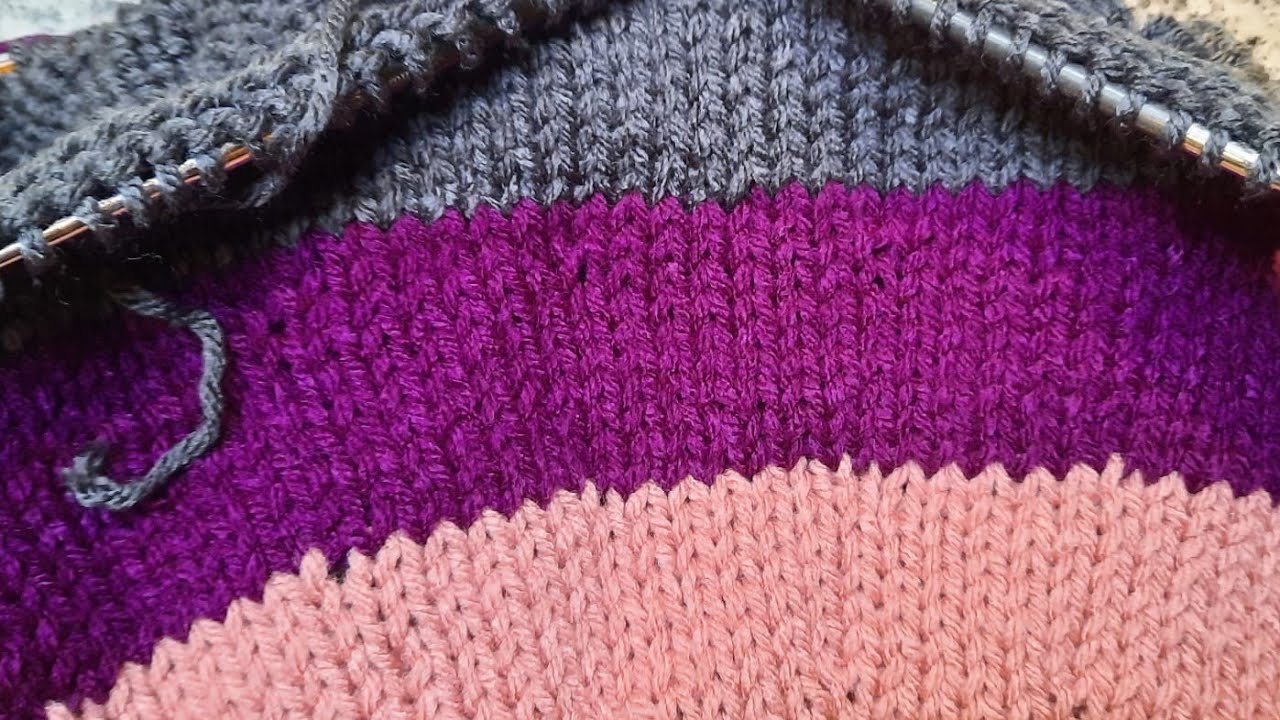 Cambio de color invisible en tejido circular a dos agujas