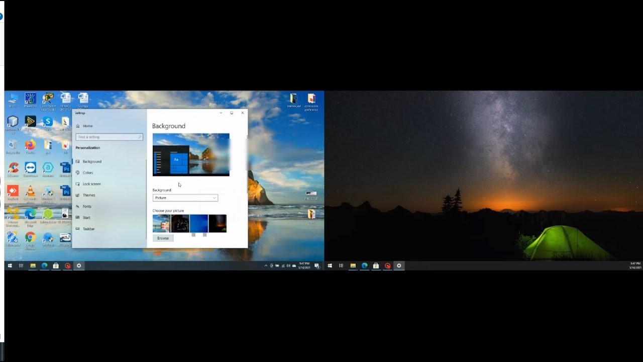 Changing Windows10 Extended Screen Wallpaper Youtube