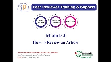 Module 4 - How to Review an Article?