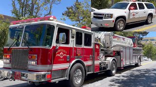 Monterey Fire Dept. Truck 11 & Battalion 11 Responding Code 3