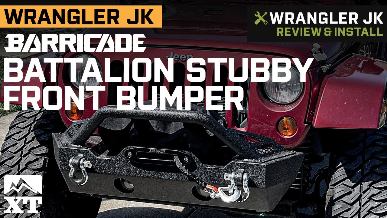 Jeep Wrangler JK Barricade Battalion Stubby Front Bumper Review & install -  YouTube