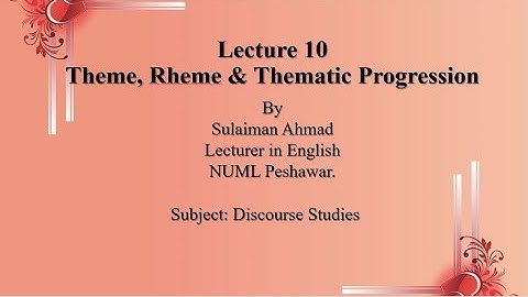 DA-11-Theme, Rheme & Thematic Progression.