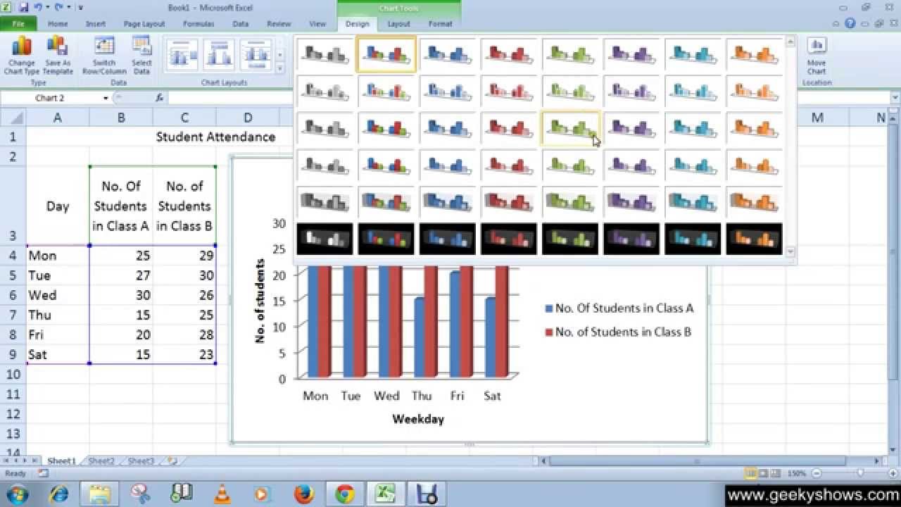 Chart Layout In Excel 2013