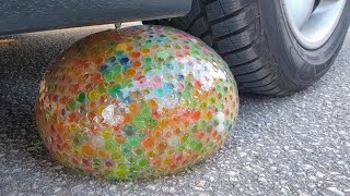 Crushing Crunchy & Soft Things by Car! EXPERIMENT CAR vs GIANT ORBEEZ WATER BALLOON screenshot 4