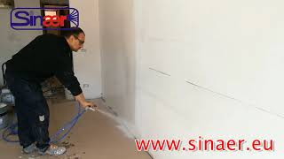 Airless Spray Application Of Putty For Walls And Plasterboard By Sinaer
