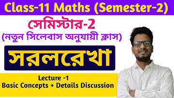 Straight Line Class 11 Maths 2nd Semester ||WBCHSE 2nd Semester Class 11 Maths Class |Basic Concept