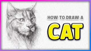 How to Draw a Realistic Cat Face 🐱 | Step-by-Step Portrait Drawing for Beginners #drawing screenshot 1