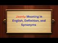 Jaunty Meaning in English, Definition, and Synonyms | Thesaurus Thrive