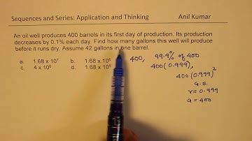 How much oil will Well Produce Infinite Geometric Series | Grade 11 | IITJEE