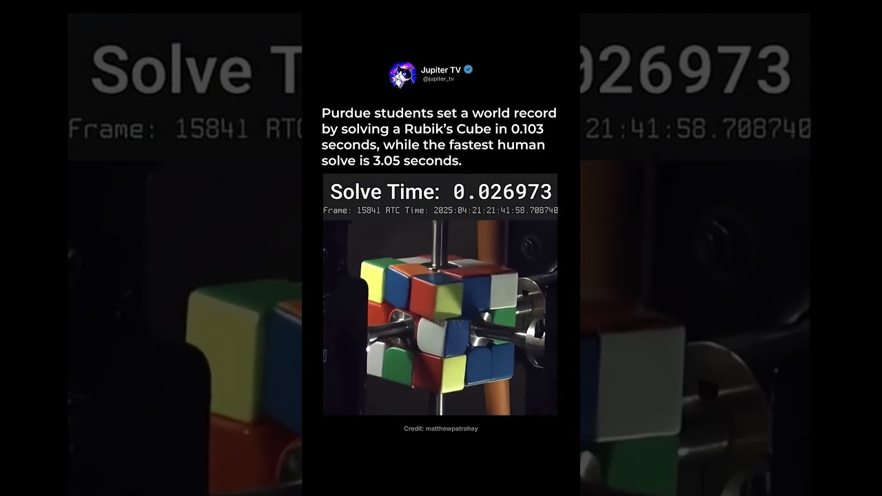 Rubik’s Cube World Record in 0.103 Seconds ⏳
