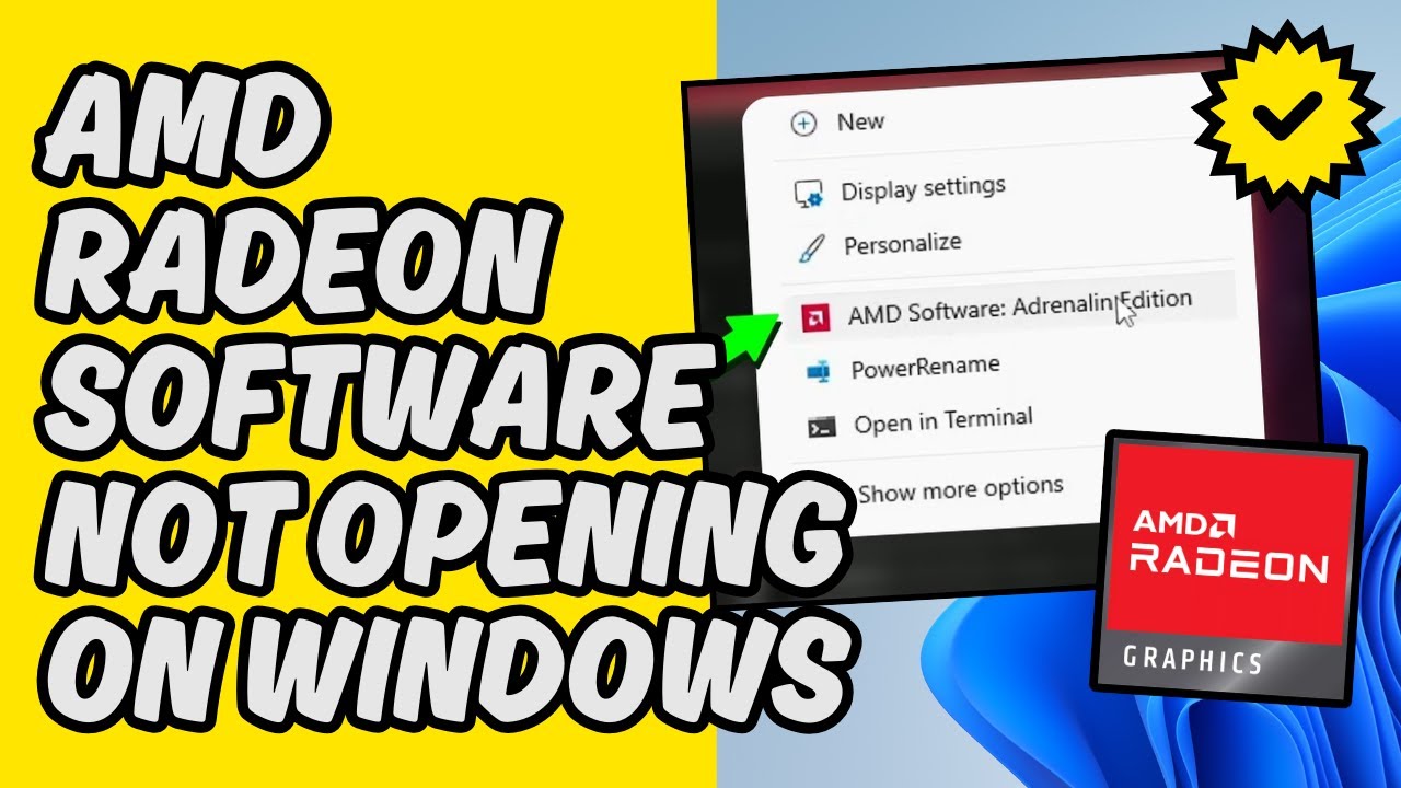 [Easy Fix] AMD Radeon Software Not Opening on Windows - YouTube