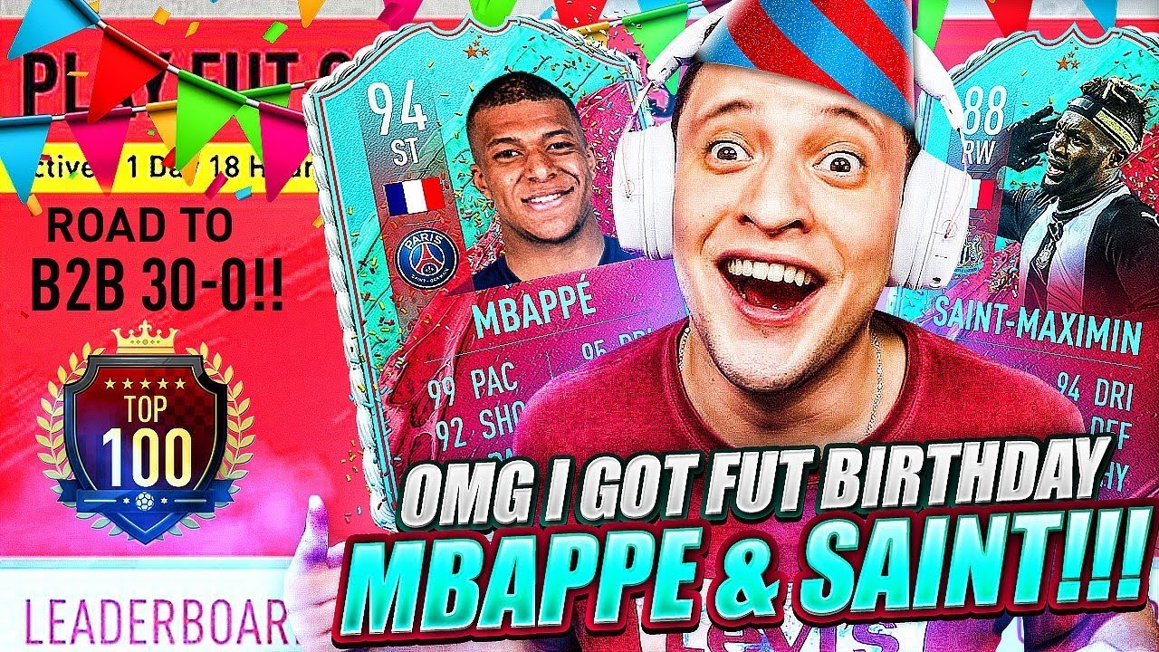 OMG! I GOT FUT BIRTHDAY MBAPPE & SAINT-MAXIMIN!!! TOP 100 FUT CHAMPS GAMEPLAY! ROAD TO 30-0! FIFA 20