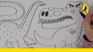 Draw a dinosaur with Nick Sharratt
Learn to draw a dinosaur with Nick Sharratt. This particular dinosaur features in Jacqueline Wilson’s book Rent a Bridesmaid, which stars Tilly who’s favourite animals are (you’ve guessed it) dinosaurs! Draw a dinosaur with Nick Sharratt