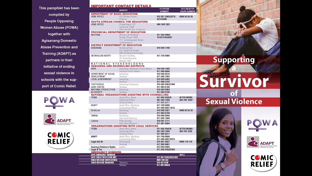 Supporting a Survivor of Sexual Violence - POWA (Audio translation ...