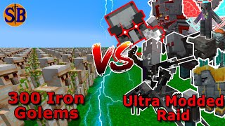 Can 300 Iron Golems Defeat an Ultra Modded Raid | Minecraft Mob Battle