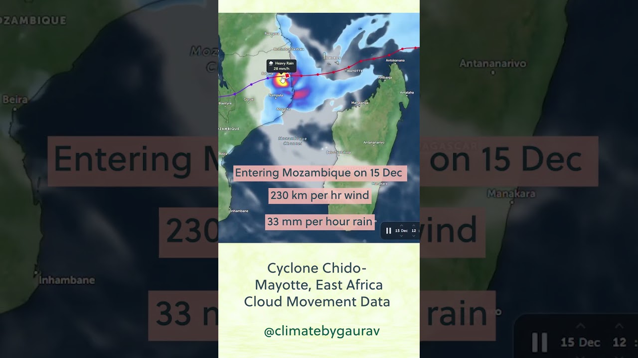 Chido Cyclone Mayotte Mozambique Madagascar Heavy Rain #chido #mayotte #climatechange #cyclonenews
