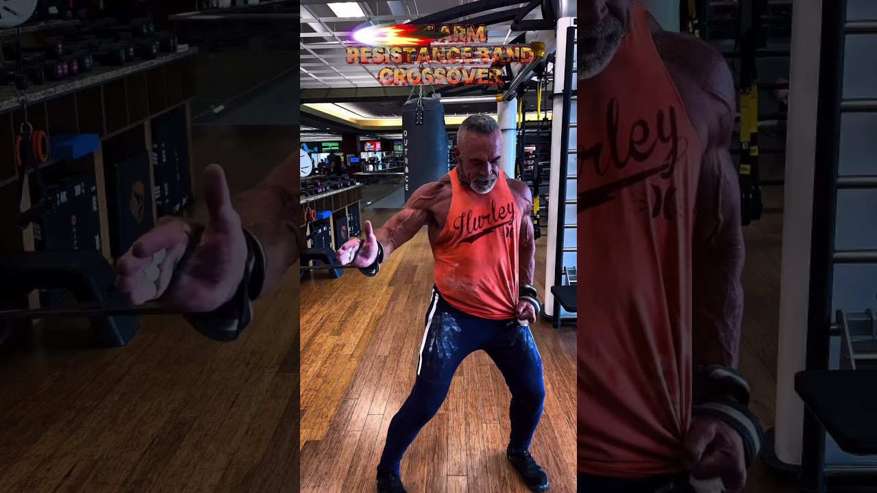 CHEST ONE ARM RESISTANCE BAND CROSSOVERS #workout #motivation #exercise #pump #CHEST