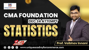 CMA Foundation || Statistics || Lecture -10  HM ||  || Prof. Vaibhav Innani