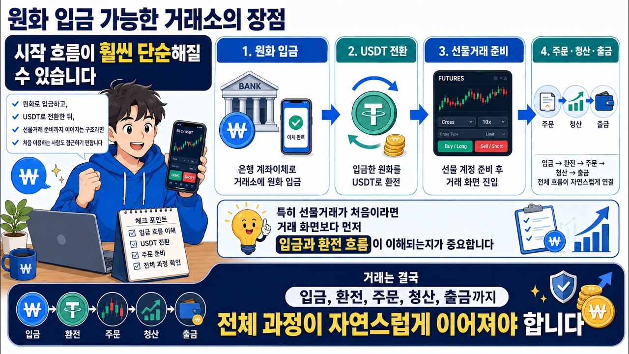 원화 입금 가능한 코인 선물거래소, 초보자는 이것부터 보세요 #코인선물거래소 #선물거래소비교 #수수료비교 #청산리스크 #코인초보 #원화입금