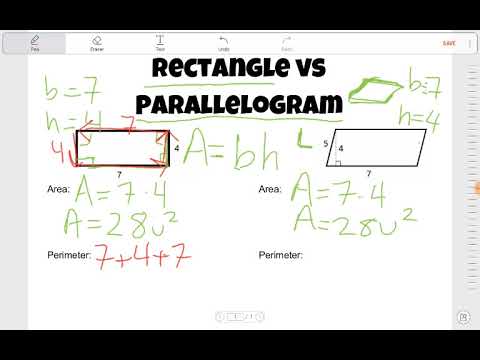 Rectangle vs Parallelogram (Area and Perimeter) - YouTube