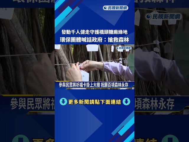 千人健走守護橋頭糖廠綠地 喊話政府:搶救森林－民視新聞