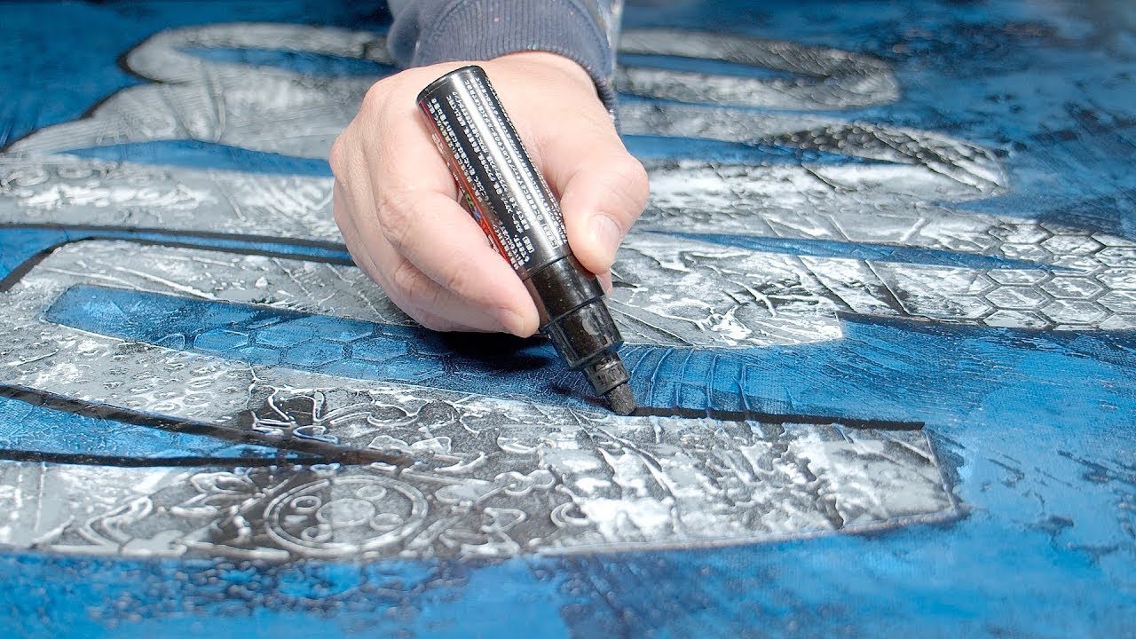 Pop Art / Street Art Textured Relief Painting With Stencils | Beks#3