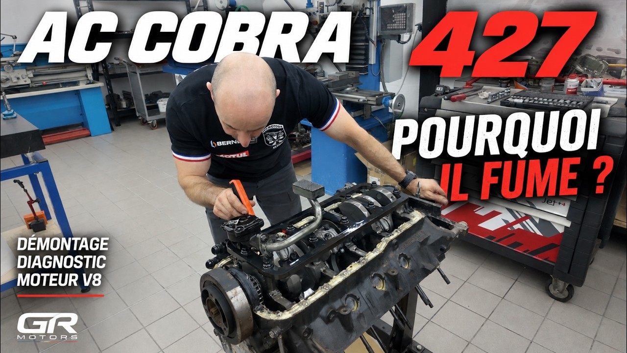 Why is this AC Cobra's legendary 427 V8 smoking from the exhaust?