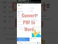 How To Convert PDf To Word Word Pdf