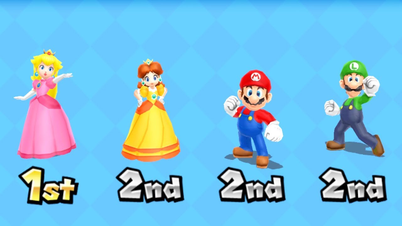 Mario Party Island Tour Minigames - Peach vs Daisy vs Mario vs Luigi