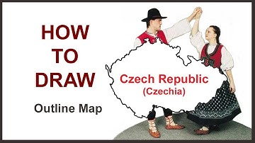 How to draw Czech Republic (Czechia) map || Outline map of Czechia || Map drawing