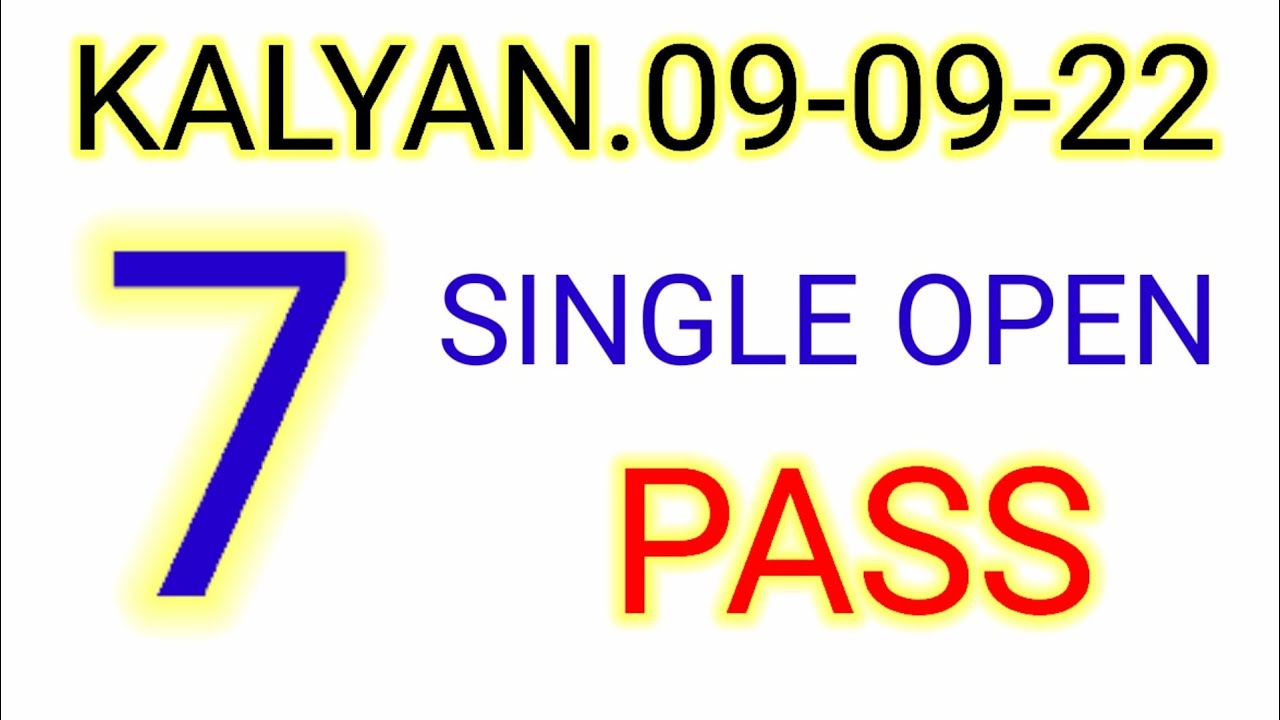 Aaj Ki Laki Number Kalyan Single Jodi YouTube