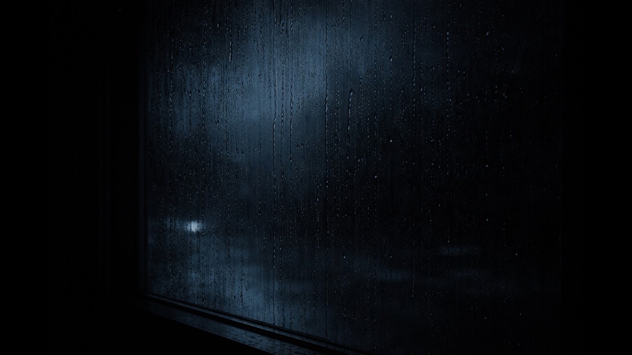 Deep Quiet Rain 🌙 Dark Sleep Anchor at Misty Night Window | Calm Ambient Drone
