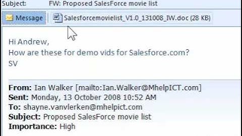 How to view attachments in an email message