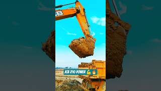 JCB 210 Excavator Heavy Mud Loading Skills | Massive Clay Loading into Dumper Truck 🔥 #shorts