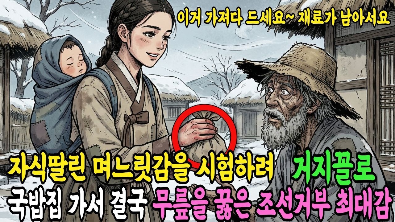 아비 모를 자식을 딸린 며느릿감의 진심을 시험하려 조선 거부 최대감이 거지행세을 하고 국밥집에 갔는데 ...#야담 #옛날이야기 #조선시대 #권선징악 #오디오북 #수면동화