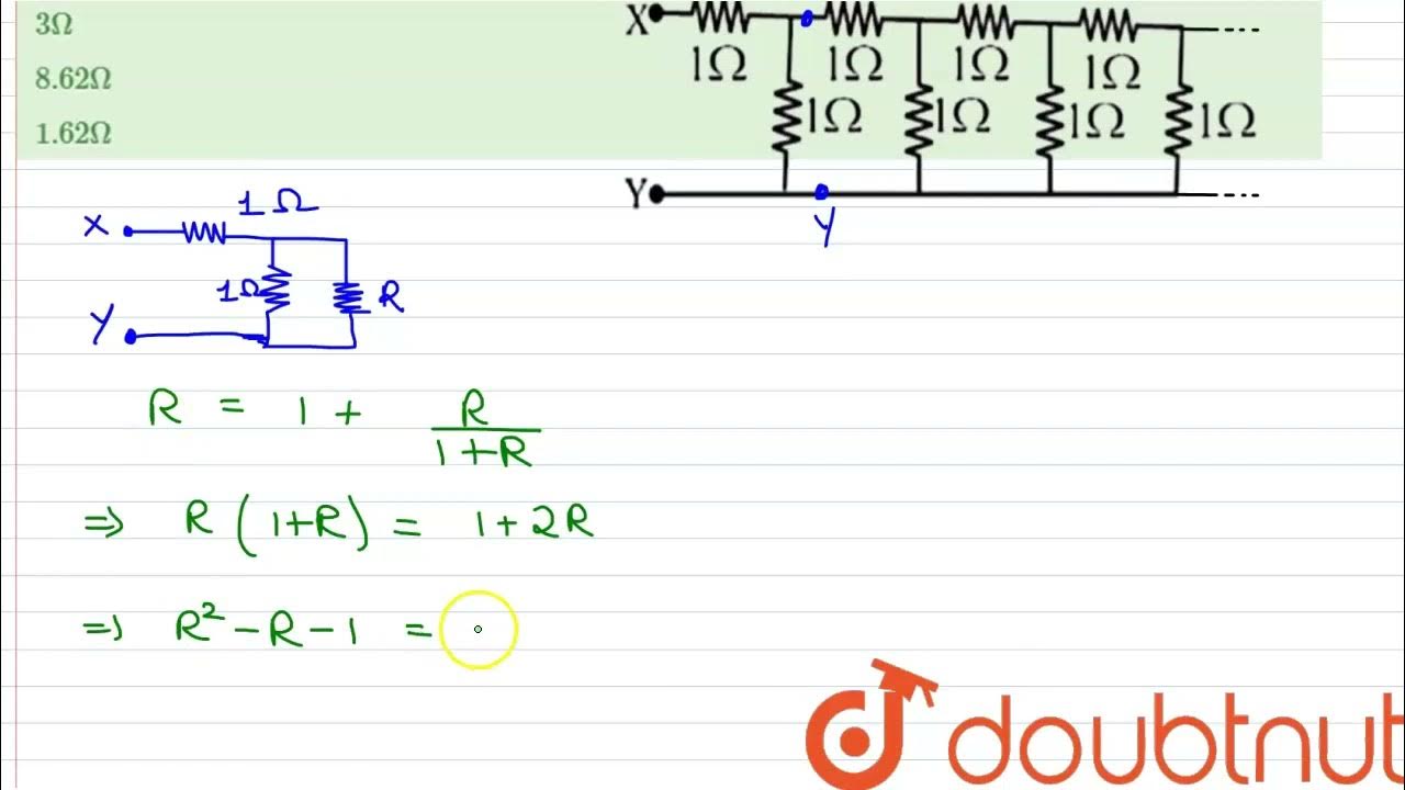 Figure shows an infinite ladder network of resistances. The equivalent