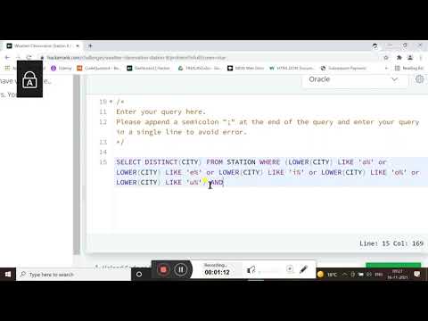 Weather Observation Station 8 || HACKERRANK SOLUTION || SQL  || ORACLE || FOR BEGINNER
