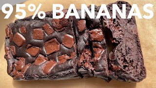 95% BANANAS Double Chocolate BANANA Bread 🤯 vegan recipes #bananabread #chocolate  #vegan