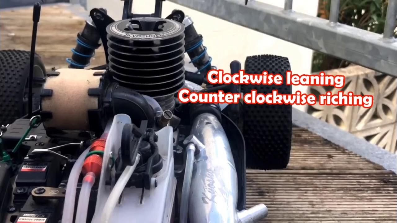 Tuning the low and high speed needle of your nitro engine . Kyosho mp9