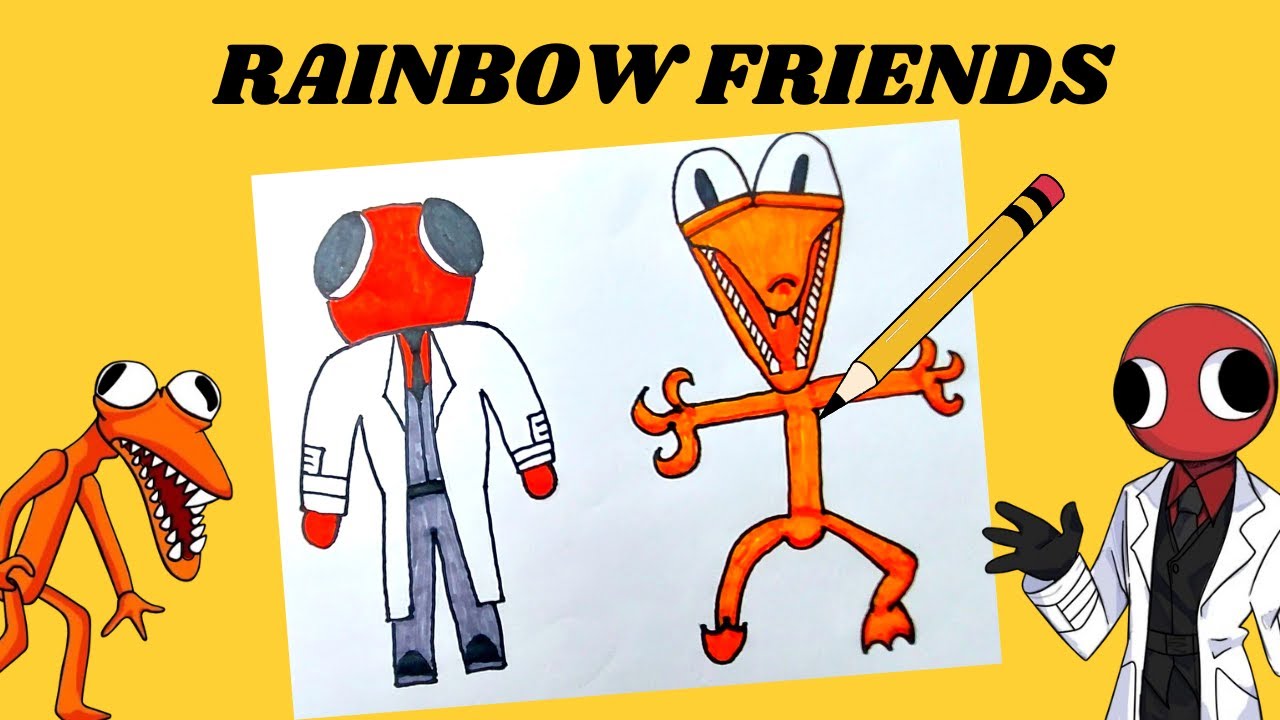 Como DESENHAR o RED do RAINBOW FRIENDS ROBLOX! Vídeo completo no YouTu