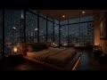 Rain Falling Outside a Cozy Tokyo Bedroom | Calm Thunderstorm Sounds for Sleep and Relaxing