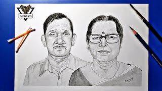My Grandmother and Grandfather drawing | Grandparents drawing | Portrait drawing