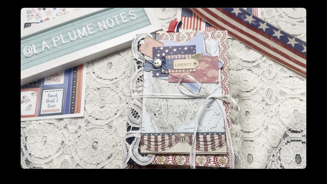 USA Patriotic Journal - Happy 250th - Junk Journal Red, White, and