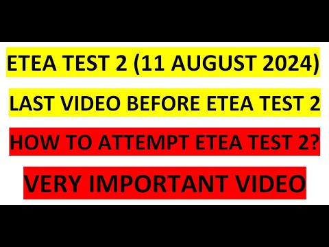 Last Video Before ETEA TEST 02 (How to Attempt the ETEA Test) Very ...