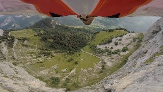 Wingsuit at Rocher de Leschaux | Hugues Orlianges