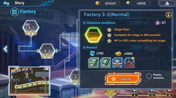 ROCKMAN X DIVE OFFLINE  : Factory 3-3 (Normal) Deep Element Hidden