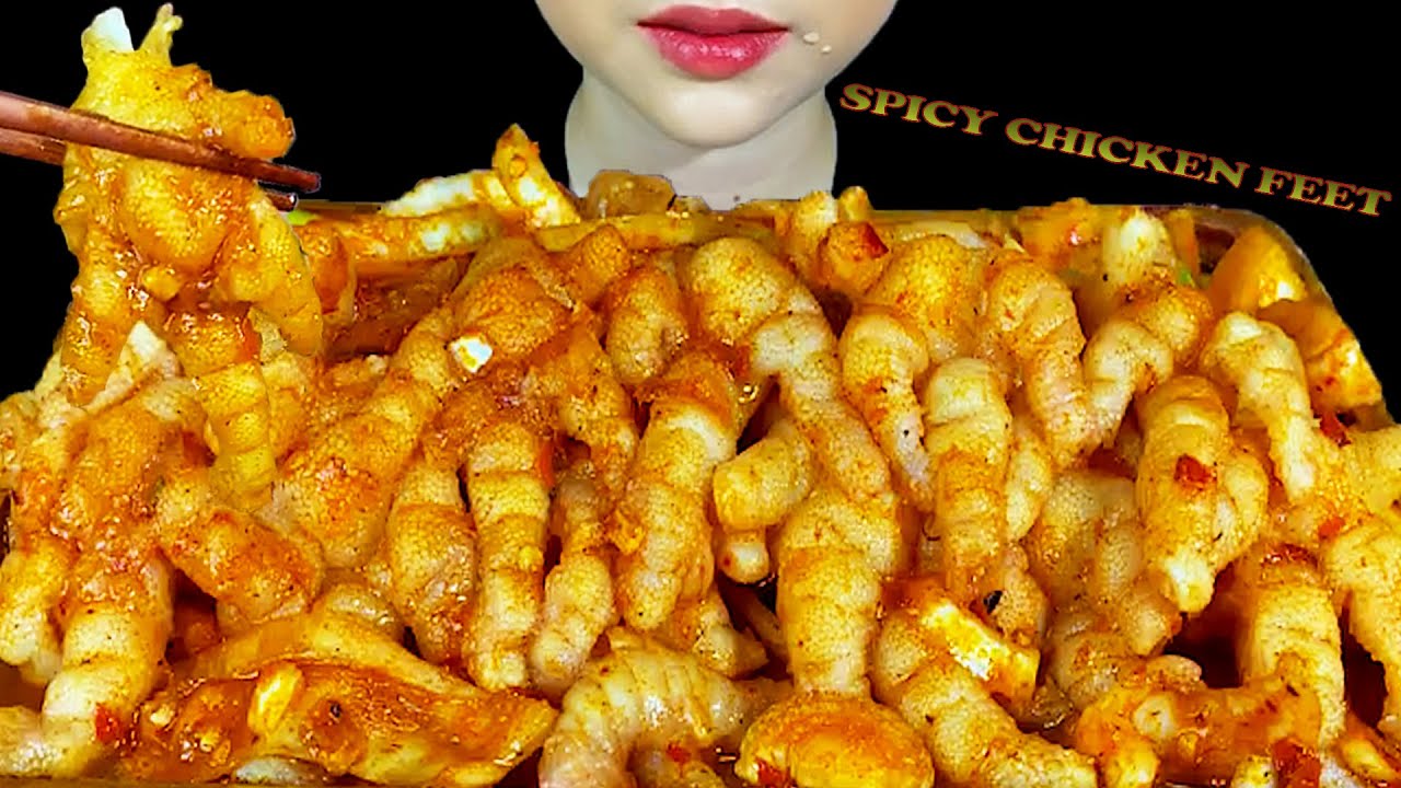 SPICY BONELESS CHICKEN FEET AND SOUR MANGO||ตีนไก่ไม่มีกระดูก