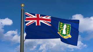 Flag of the British Virgin Islands (moving clouds)