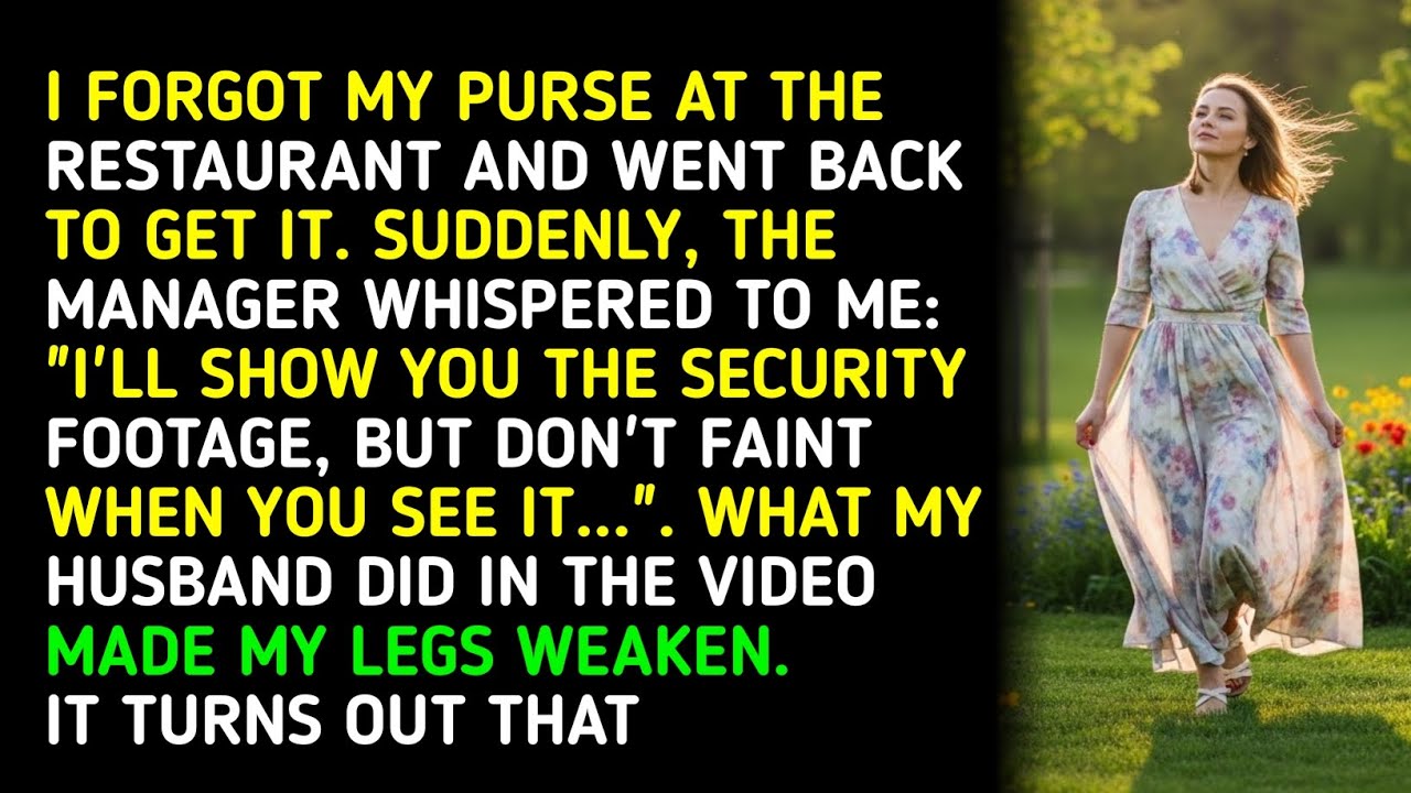 I FORGOT MY PURSE AT THE RESTAURANT AND WENT BACK TO GET IT. SUDDENLY, THE MANAGER WHISPERED TO ... 