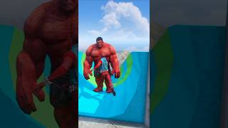 Devil Hulk vs Spiderman Epic Water Slide Gta5
